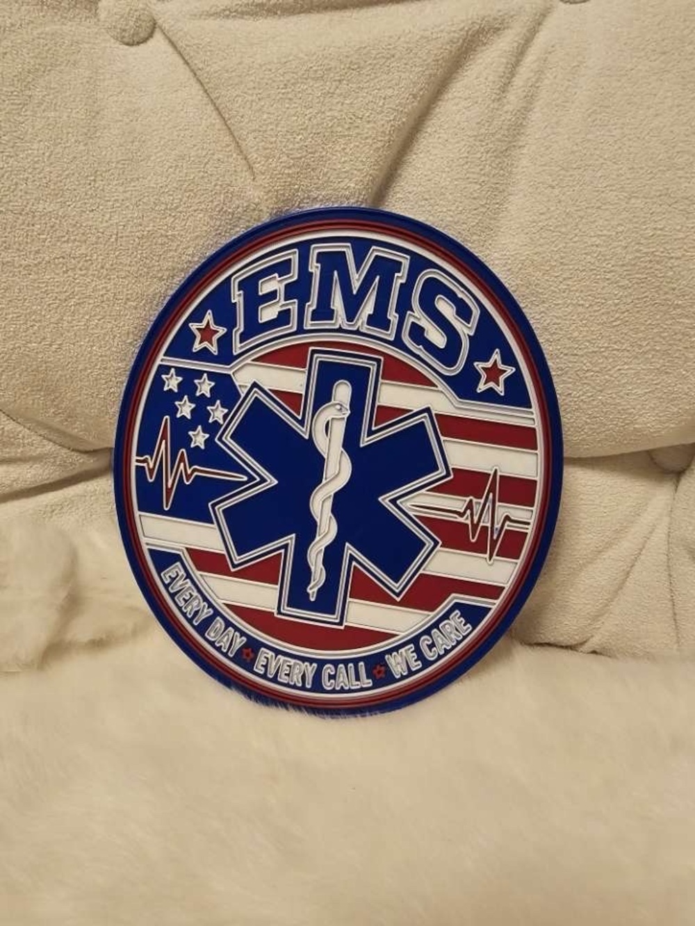 EMS American Flag Star of Life Wall Sign - Blue Red White